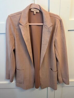 Philosophy Dusty Blush Suede-Style Oversized Blazer